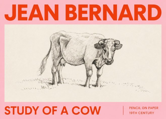 Jean Bernard Study of a Cow V No2 - Plakát