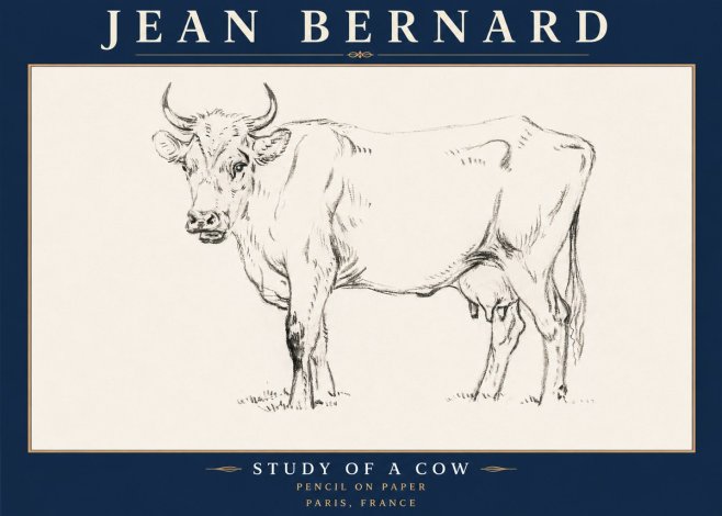 Jean Bernard Study of a Cow VI No6 - Plakát