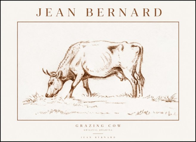 Jean Bernard Grazing Cow II No1 - Plakát