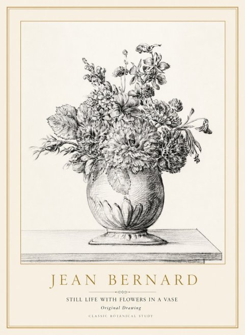 Jean Bernard Floral Composition in a Vase No2 - Plakát