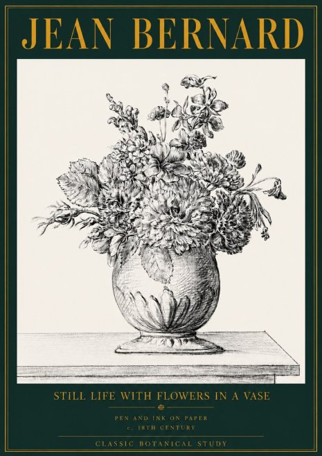 Jean Bernard Floral Composition in a Vase No4 - Plakát