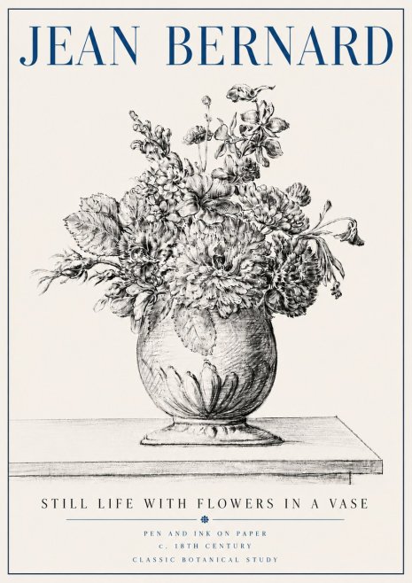 Jean Bernard Floral Composition in a Vase No6 - Plakát