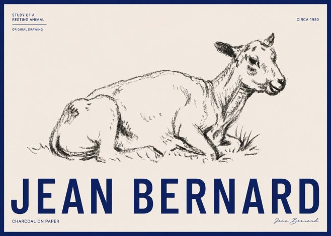 Jean Bernard Study of a Resting Animal No3 - Plakát