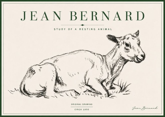 Jean Bernard Study of a Resting Animal No4 - Plakát