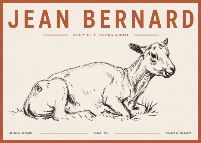 Jean Bernard Study of a Resting Animal No5 - Plakát