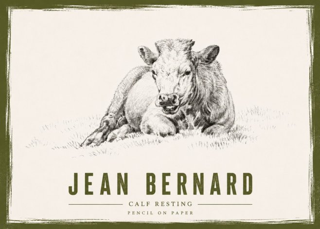 Jean Bernard Calf Resting No4 - Plakát