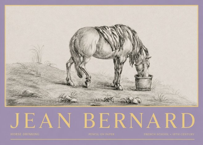 Jean Bernard Horse Drinking No3 - Plakát