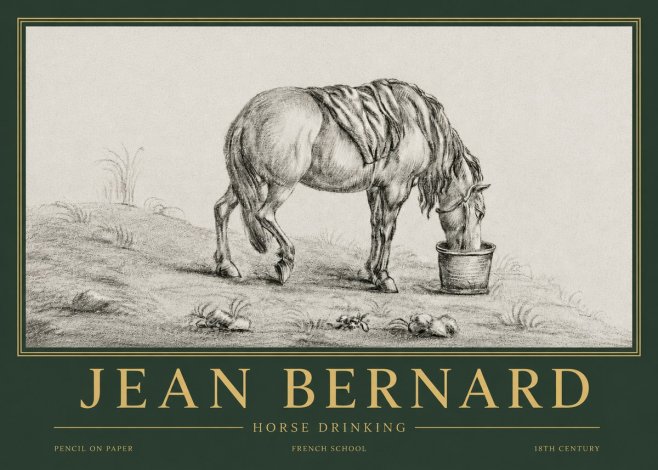 Jean Bernard Horse Drinking No4 - Plakát