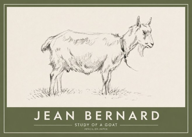 Jean Bernard Study of a Goat III No2 - Plakát