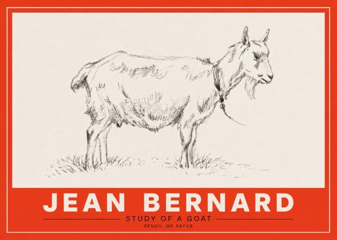 Jean Bernard Study of a Goat III No3 - Plakát