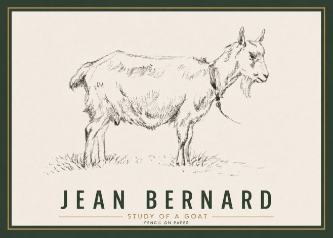 Jean Bernard Study of a Goat III No6 - Plakát