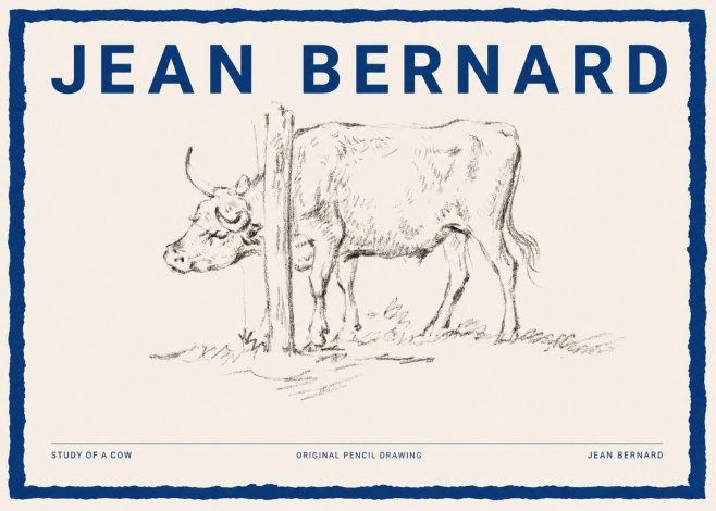 Jean Bernard Study of a Cow VII No2 - Plakát