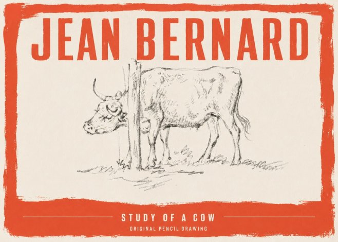 Jean Bernard Study of a Cow VII No3 - Plakát