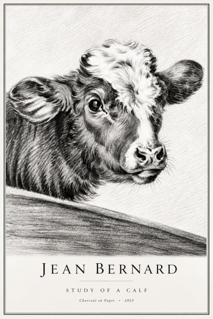 Jean Bernard Study of a Calf II No2 - Plakát