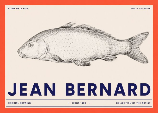 Jean Bernard Study of a Fish III No2 - Plakát