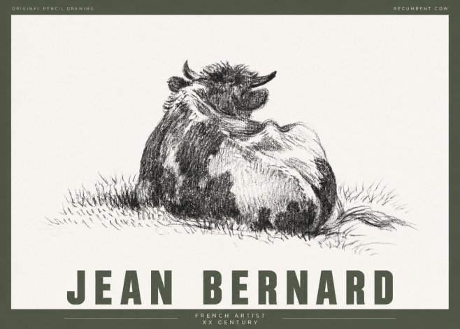 Jean Bernard Resting Highland Cow No4 - Plakát