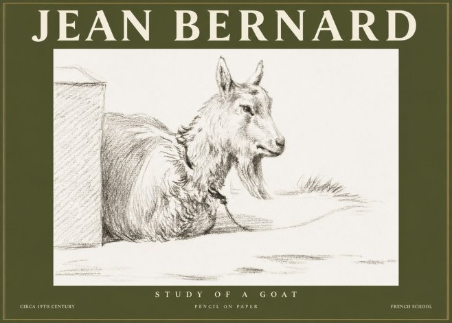 Jean Bernard Study of a Goat IV No3 - Plakát
