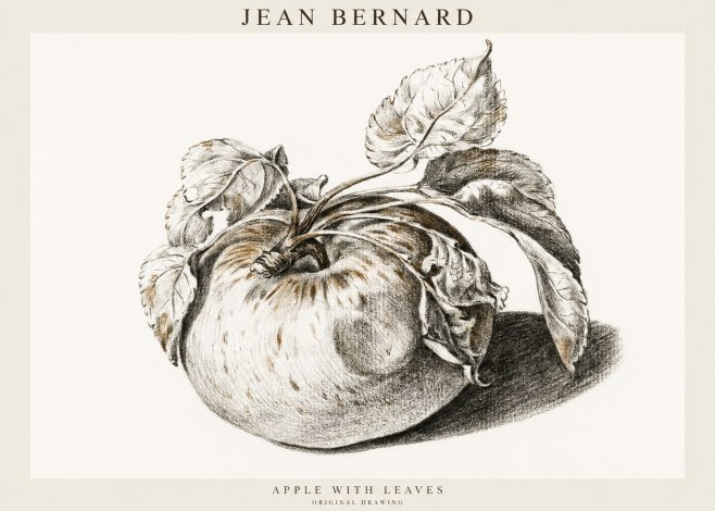 Jean Bernard Apple with Leaves No1 - Plakát