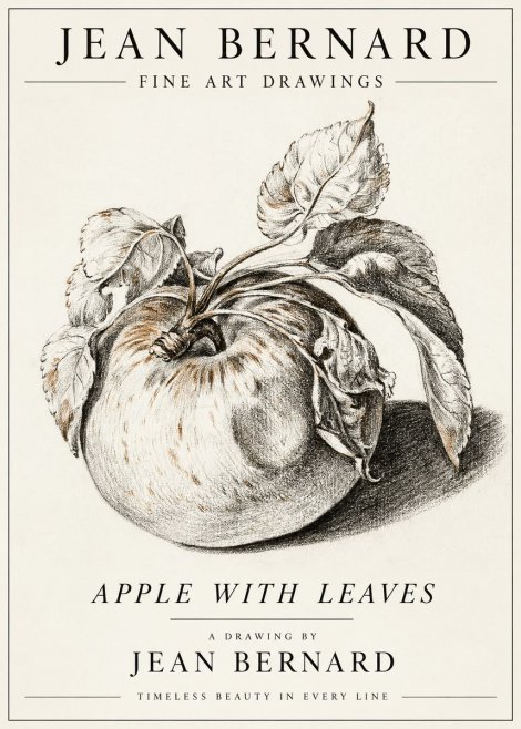 Jean Bernard Apple with Leaves No3 - Plakát