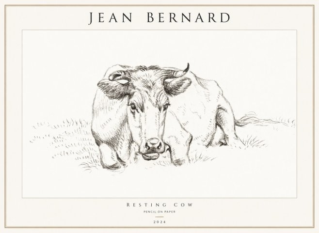 Jean Bernard Resting Cow II No1 - Plakát