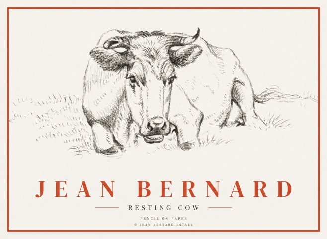 Jean Bernard Resting Cow II No3 - Plakát