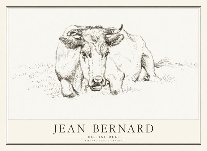 Jean Bernard Resting Cow II No4 - Plakát