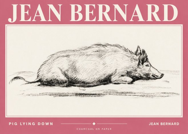 Jean Bernard Resting Pig I No4 - Plakát