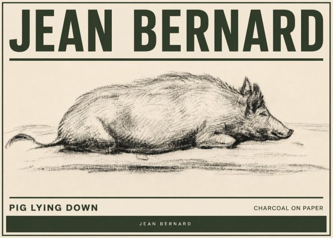 Jean Bernard Resting Pig I No5 - Plakát