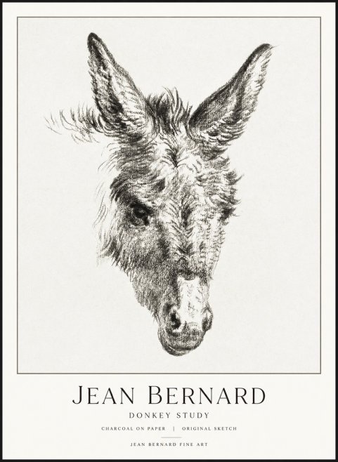 Jean Bernard Donkey Study IV No3 - Plakát