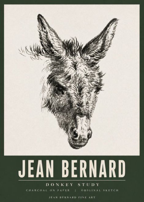Jean Bernard Donkey Study IV No5 - Plakát