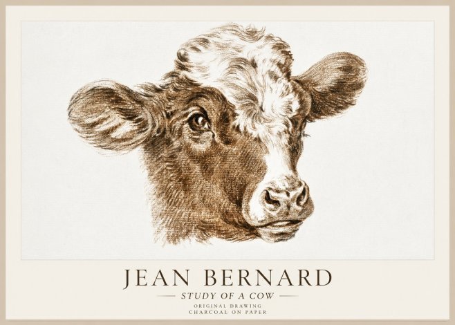 Jean Bernard Study of a Cow VIII No1 - Plakát