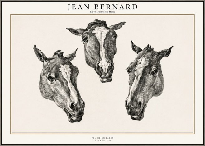 Jean Bernard Three Studies of a Horse No1 - Plakát