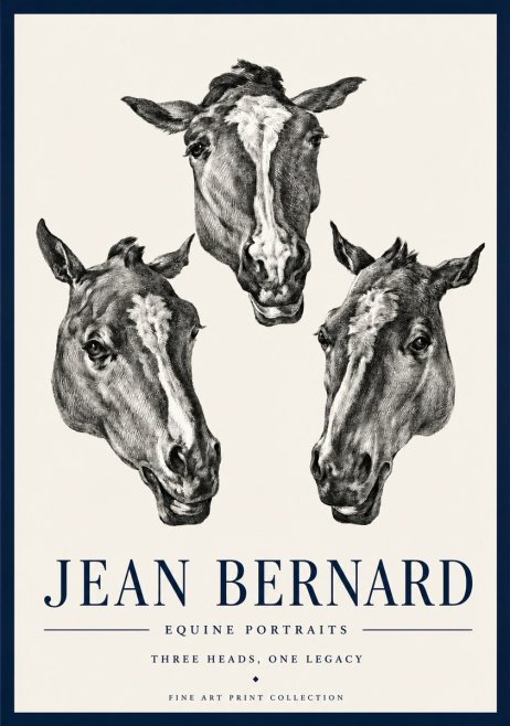 Jean Bernard Three Studies of a Horse No4 - Plakát
