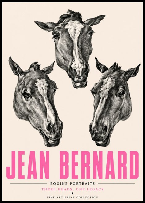 Jean Bernard Three Studies of a Horse No5 - Plakát