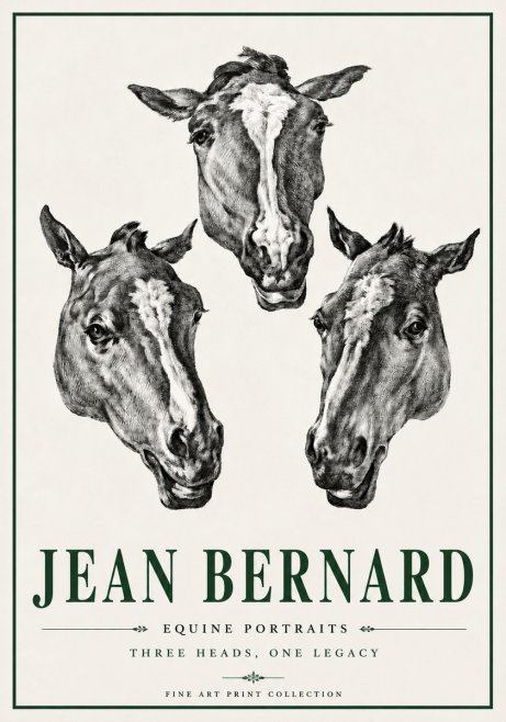 Jean Bernard Three Studies of a Horse No6 - Plakát