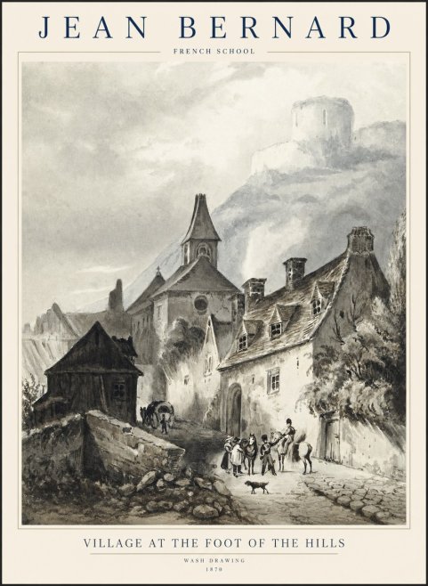 Jean Bernard Village at the Foot of the Hill No2 - Plakát