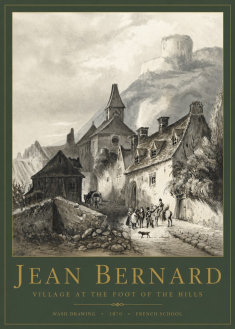 Jean Bernard Village at the Foot of the Hill No4 - Plakát