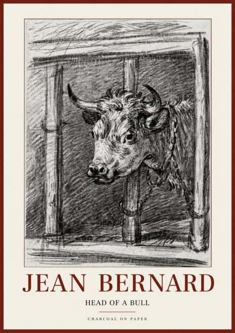 Jean Bernard Study of a Bull II No2 - Plakát