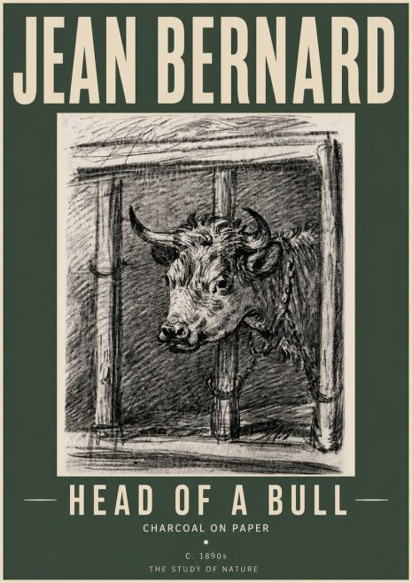 Jean Bernard Study of a Bull II No5 - Plakát