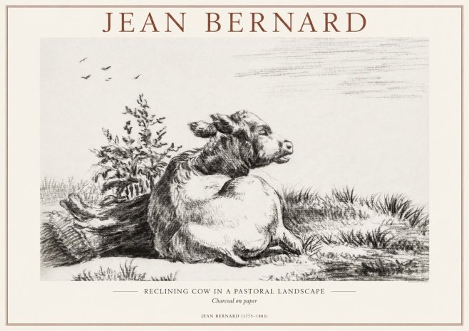 Jean Bernard Study of a Calf III No2 - Plakát