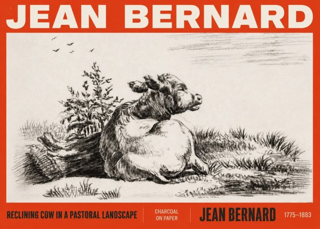 Jean Bernard Study of a Calf III No3 - Plakát