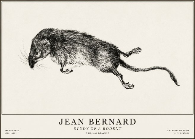 Jean Bernard Study of a Rat II No5 - Plakát