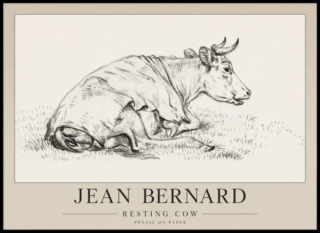 Jean Bernard Resting Cow III No1 - Plakát