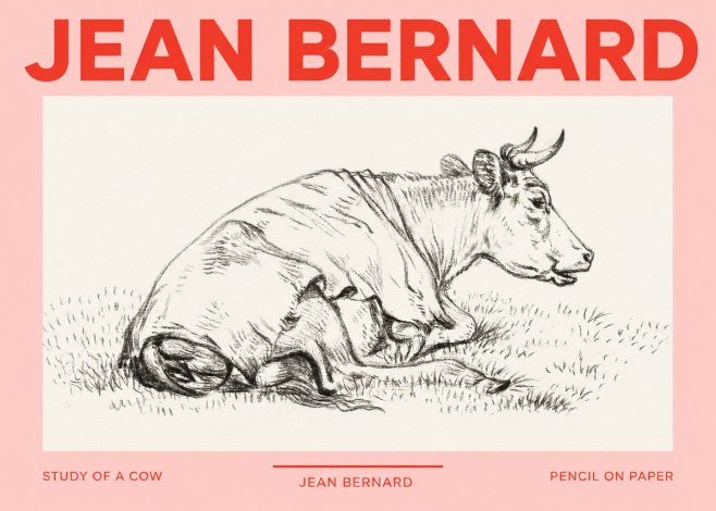 Jean Bernard Resting Cow III No3 - Plakát
