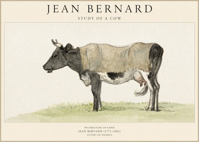 Jean Bernard Study of a Cow IX No6 - Plakát