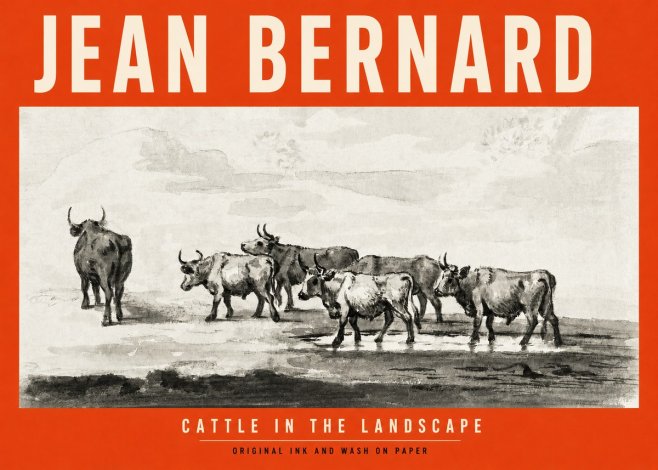 Jean Bernard Cattle in the Landscape No2 - Plakát