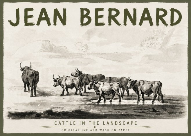 Jean Bernard Cattle in the Landscape No5 - Plakát