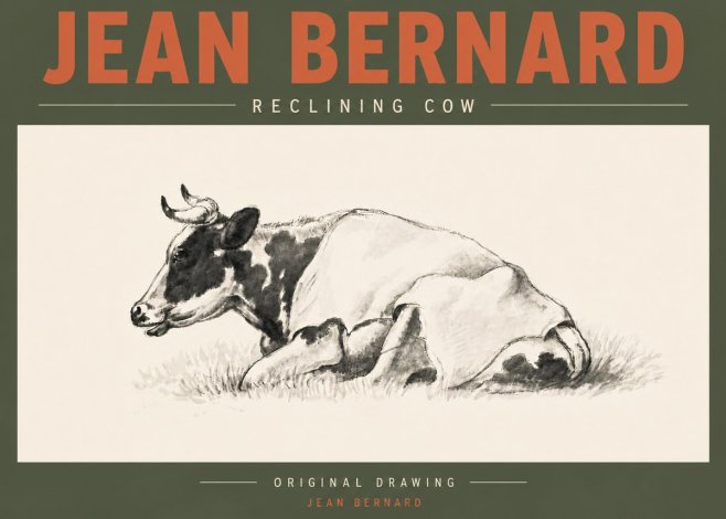 Jean Bernard Reclining Cow II No5 - Plakát