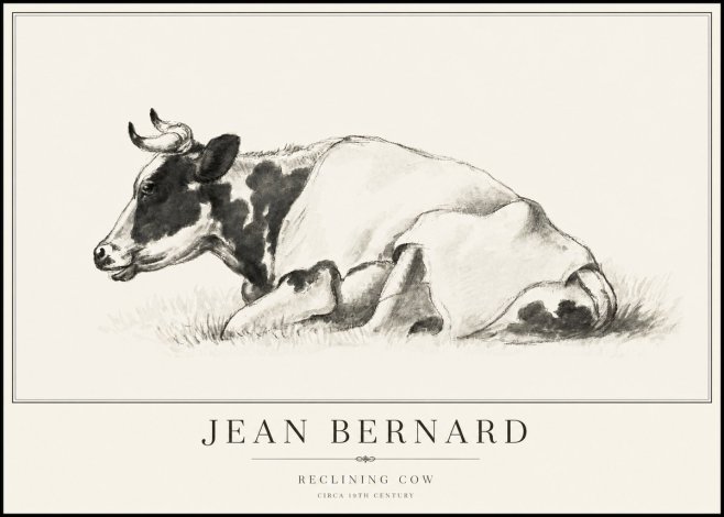 Jean Bernard Reclining Cow II No6 - Plakát