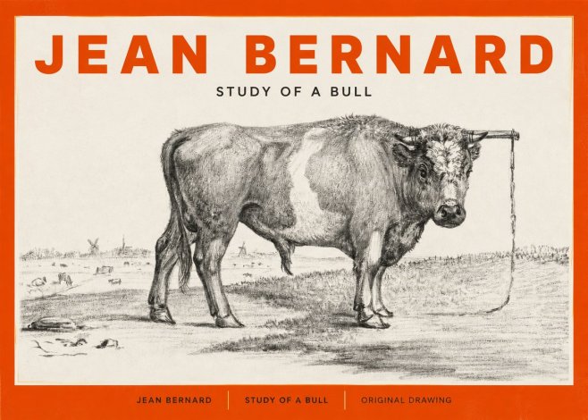 Jean Bernard Study of a Bull III No2 - Plakát